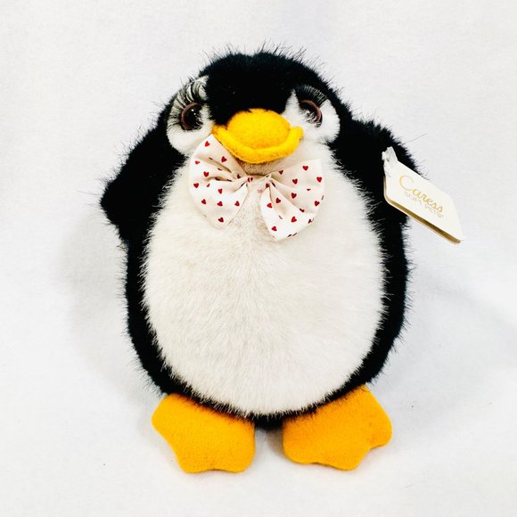 Vintage Russ Berrie Penguin Fairbanks Caress Soft Pets Plush Toy with all Tags - Picture 1 of 9